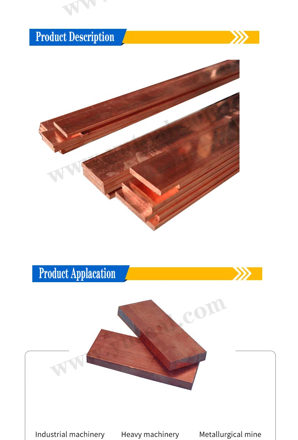 Manufacturers Direct Sales Copper Flat Bar/T1 T2 T3 Tp2 Copper Flat Bar Copper Row Copper Bar